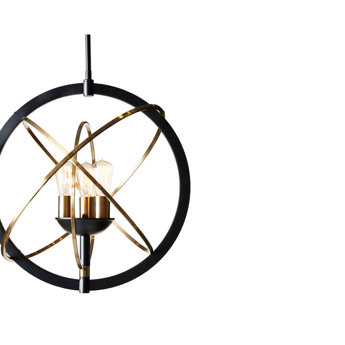 Sunpan Ikon 23" 3-Light Black Brass Pendant