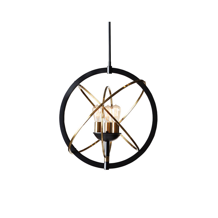 Sunpan Ikon 23" 3-Light Black Brass Pendant