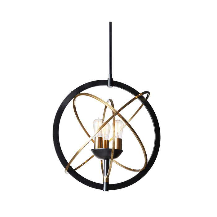 Sunpan Ikon 23" 3-Light Black Brass Pendant