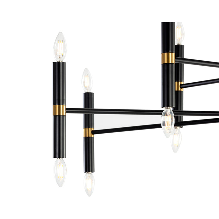 Sunpan Ikon 50" Wide 16-Light6-Light Black Brass Candelabra Chandelier