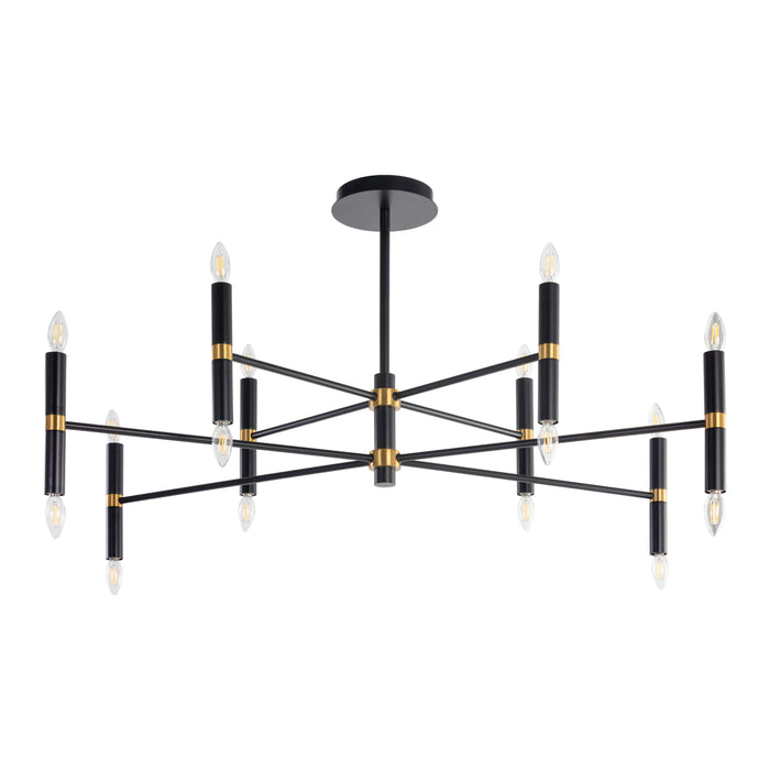 Sunpan Ikon 50" Wide 16-Light6-Light Black Brass Candelabra Chandelier