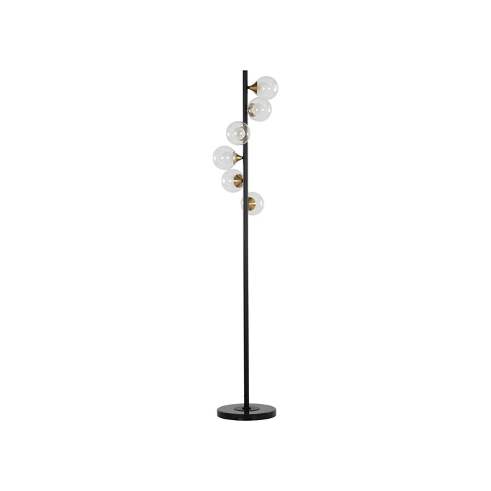 Sunpan Modern Misty 67" Tall Clear Black Floor Lamp