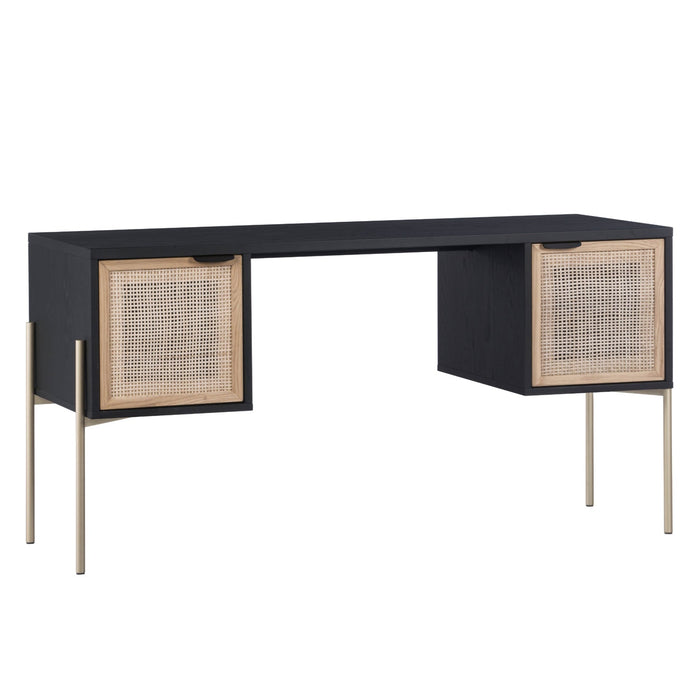 Sunpan Avida Sustainable Black Solid Oak Wood Desk 