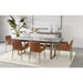 Sunpan Fuentes Mid Century Modern Pearl Glass Dining Table Set