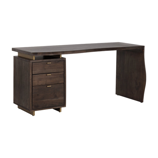 Sunpan Lewis Dark Brown Solid Acacia Wood Desk