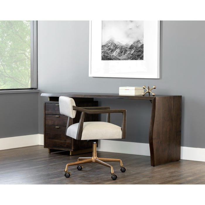 Sunpan Lewis Dark Brown Solid Acacia Wood Desk