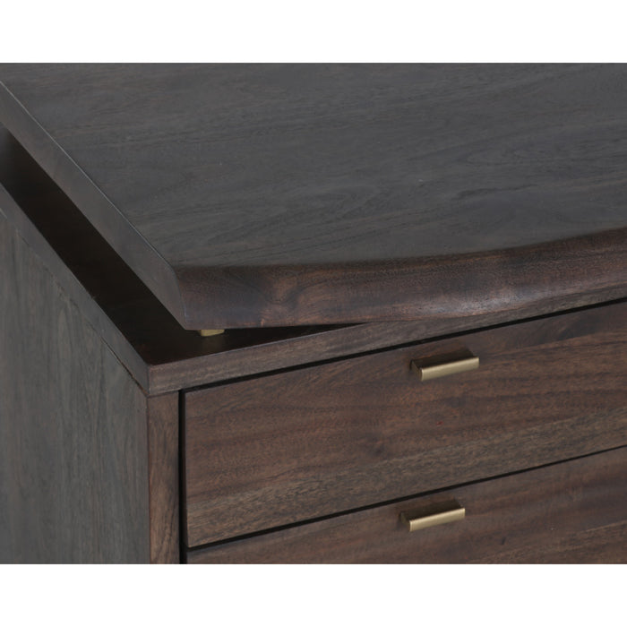 Sunpan Lewis Dark Brown Solid Acacia Wood Desk