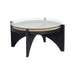 Sunpan Adora Round Glass Top Black Coffee Table