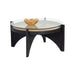 Sunpan Adora Round Glass Top Black Coffee Table