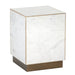 Sunpan Daines Square Block White Marble  End Table