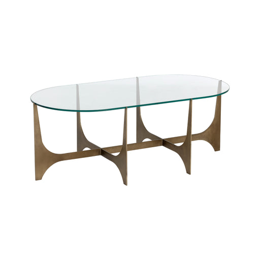 Sunpan Juliane Oval Clear Tempered Glass Top Coffee Table