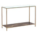 Sunpan Concord Handcrafted Clear Tempered Glass Top Console Table