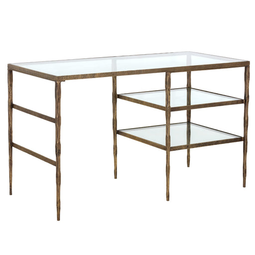 Sunpan Bruna Clear Tempered Glass Desk 