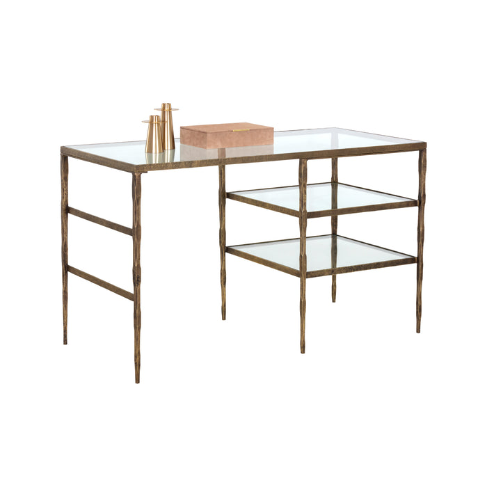 Sunpan Bruna Clear Tempered Glass Desk 