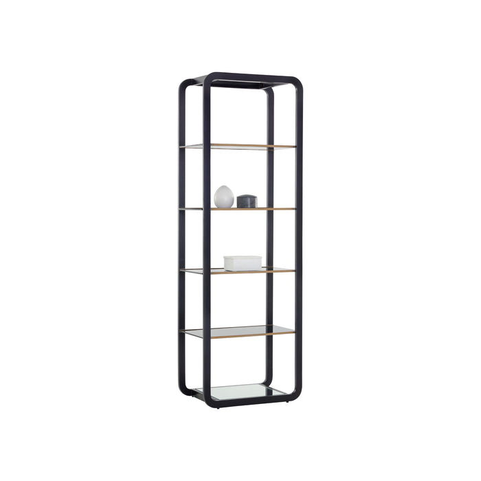 Sunpan Ambretta  Smoked Tempered Glass Shelves Bookcase