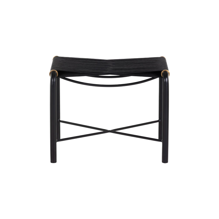 Sunpan Riz Handcrafted Leather Cord Seat Stool