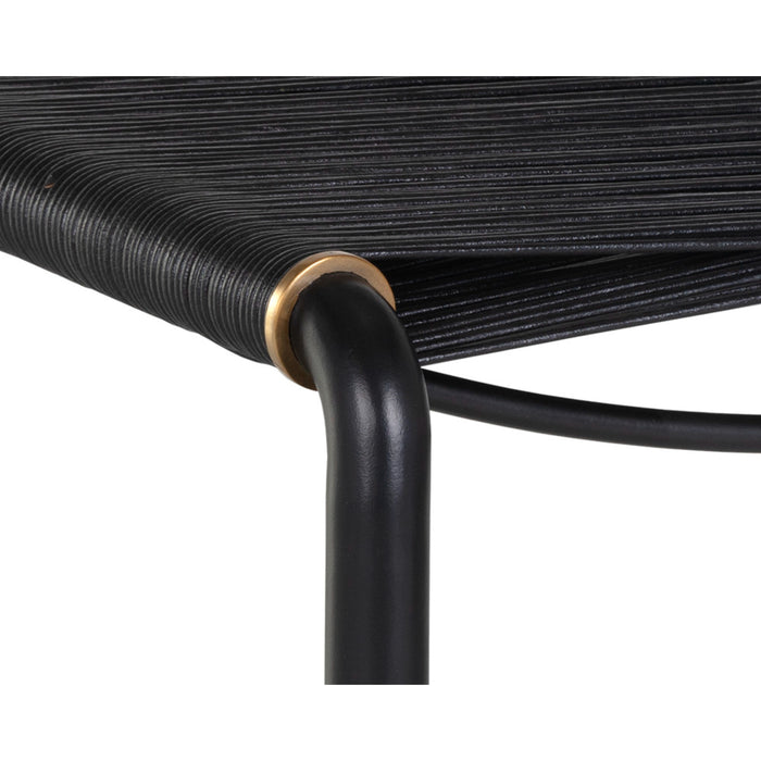 Sunpan Riz Handcrafted Leather Cord Seat Stool