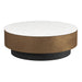 Sunpan Zelda Round White Marble Top Coffee Table