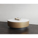 Sunpan Zelda Round White Marble Top Coffee Table