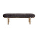 Sunpan Gwen Velvet Fabric Gold Metal Base Bench