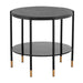 Sunpan Zuma Round Black Concrete Top Side Table 