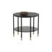 Sunpan Zuma Round Black Concrete Top Side Table 