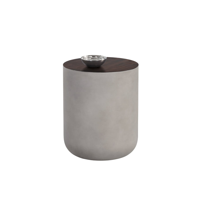 Sunpan Diaz Indoor and Outdoor Round Concrete End Table