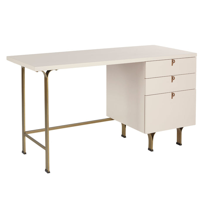 Sunpan Celine White Rubberwood Drawer Desk 