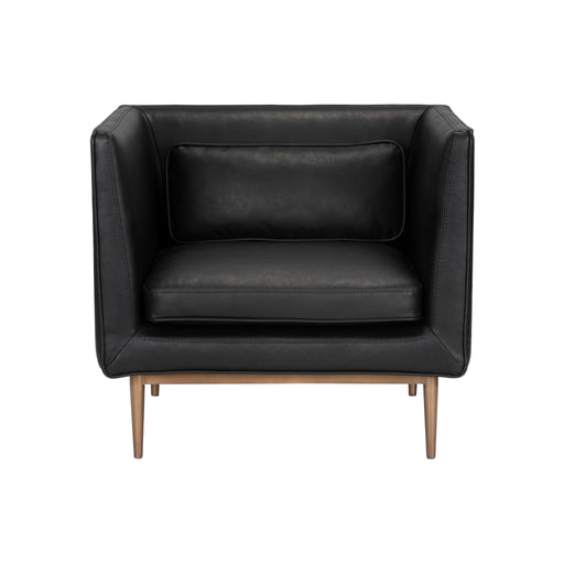 Sunpan Batavia Black Faux Leather Modern Armchair 