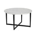 Sunpan Nayeli Round White Marble Top Coffee Table 