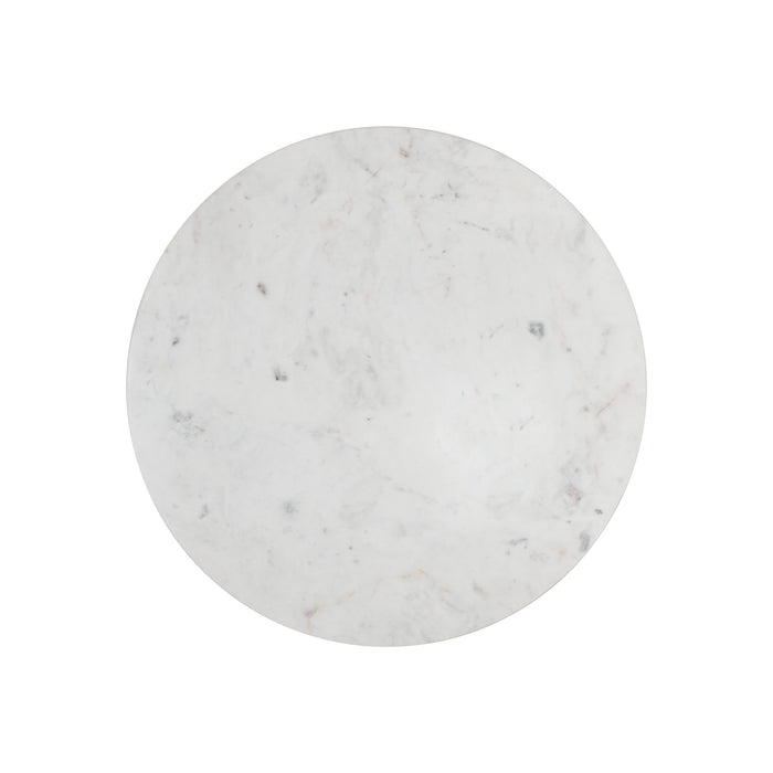 Sunpan Nayeli Round White Marble Top Coffee Table 