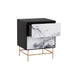 Sunpan Cordero Black Solid Acacia Wood Nightstand