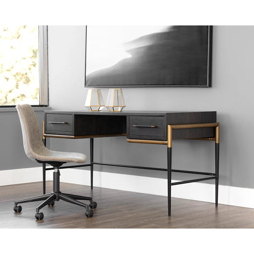 Sunpan Modern Cal Chair and Weldrick Desk Office Set