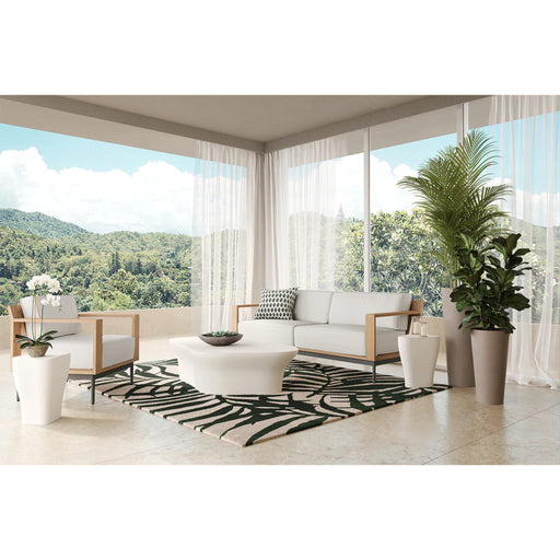 Sunpan Luxury Coffee, End Table, Armchair, Cagliari Sofa Indoor/Outdoor Patio Set