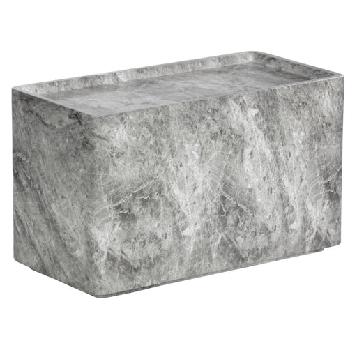 Sunpan Liza Rectangular Marble Look Concrete Side Table 