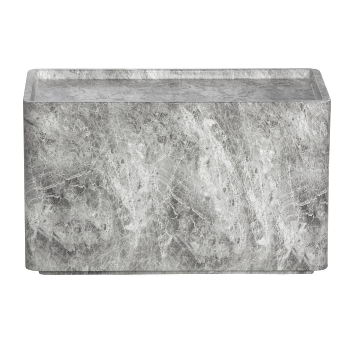 Sunpan Liza Rectangular Marble Look Concrete Side Table 