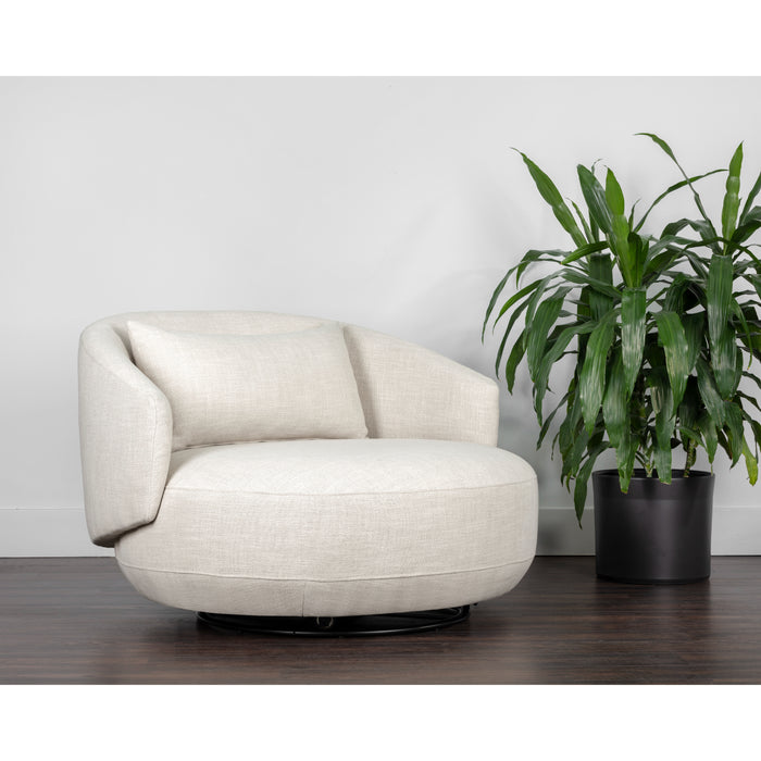 Sunpan Walsh Effie Linen Modern Swivel Lounge Chair