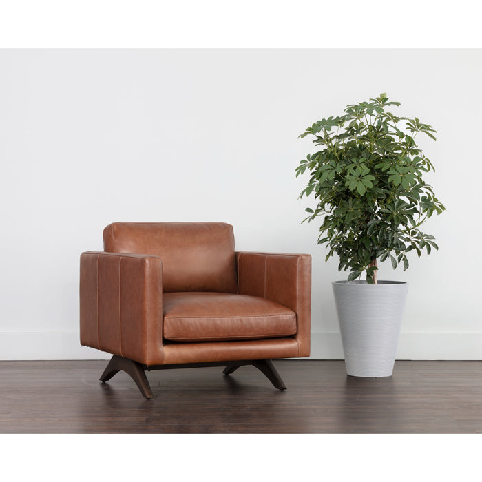 Sunpan Rogers Buffalo Leather Modern Armchair