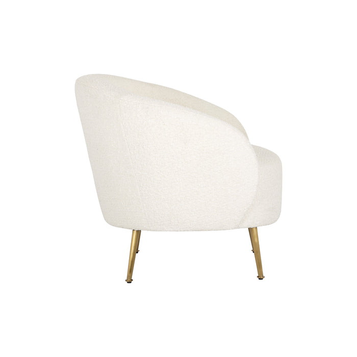 Sunpan Clea White Fabric Modern Lounge Chair