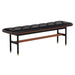 Sunpan Staten Black Tufted Faux Leather Bench 