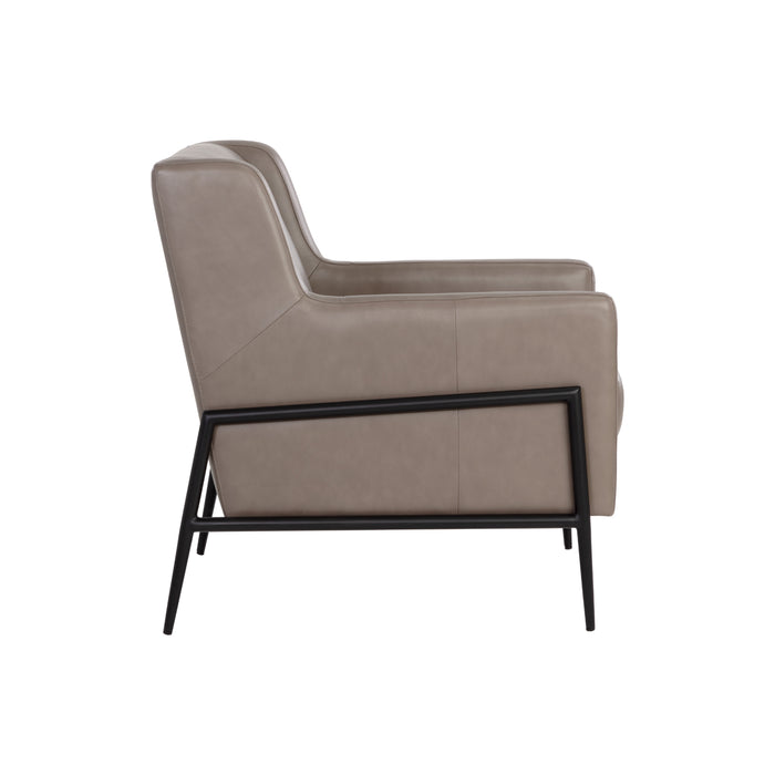 Sunpan Talula Alpine Grey Leather Lounge Chair