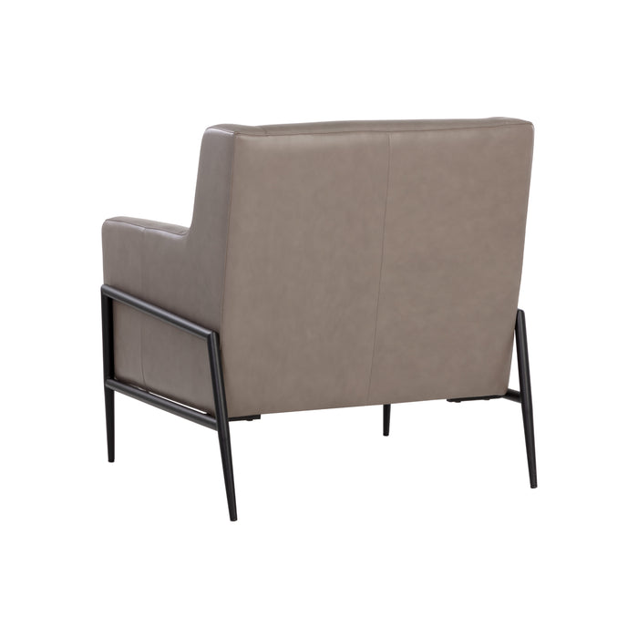 Sunpan Talula Alpine Grey Leather Lounge Chair