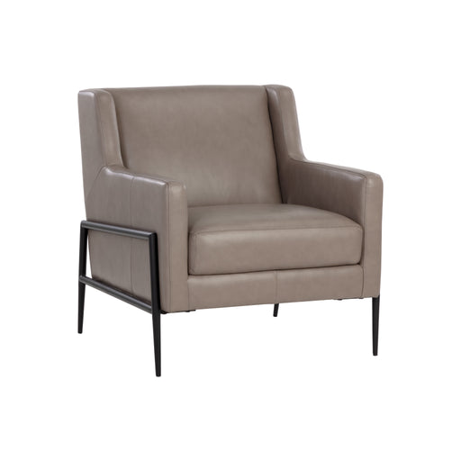 Sunpan Talula Alpine Grey Leather Lounge Chair