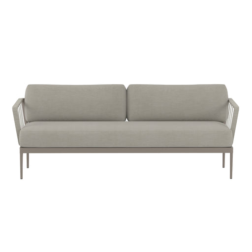 Sunpan Modern Grey Catania Fabric Sofa Aluminum Base