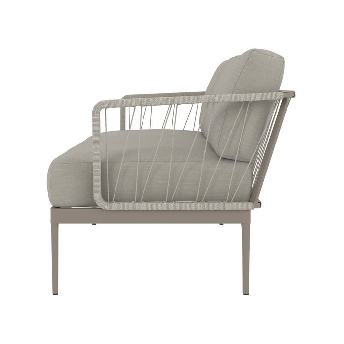 Sunpan Modern Grey Catania Fabric Sofa Aluminum Base