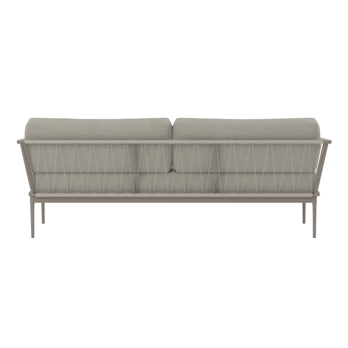 Sunpan Modern Grey Catania Fabric Sofa Aluminum Base