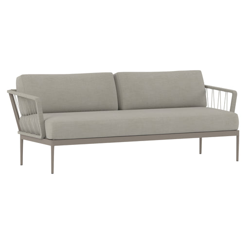 Sunpan Modern Grey Catania Fabric Sofa Aluminum Base