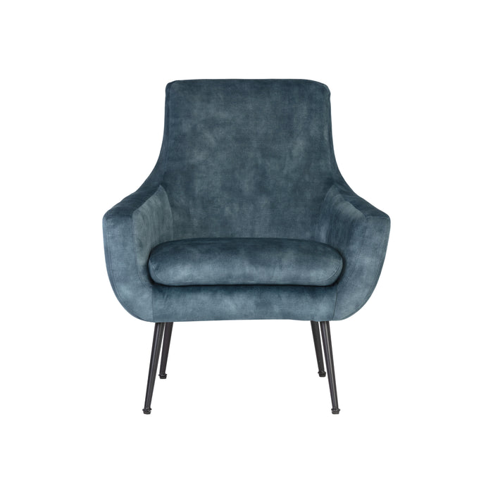 Sunpan Aletta Blue Fabric Mid Century Modern Lounge Chair