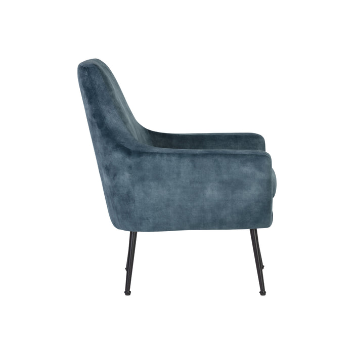 Sunpan Aletta Blue Fabric Mid Century Modern Lounge Chair