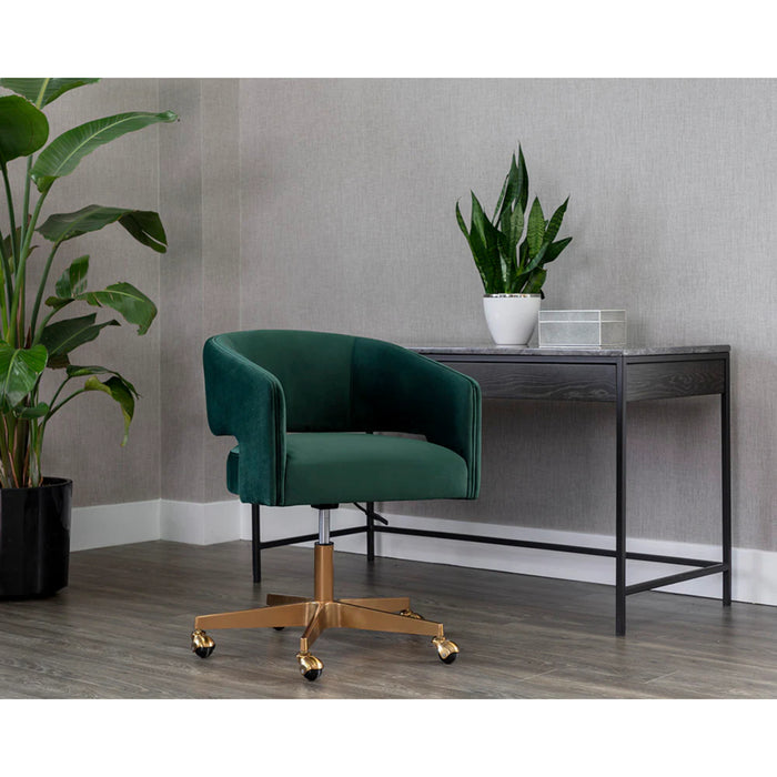 Sunpan Modern Claren Chair and Black Stamos Desk Office Set